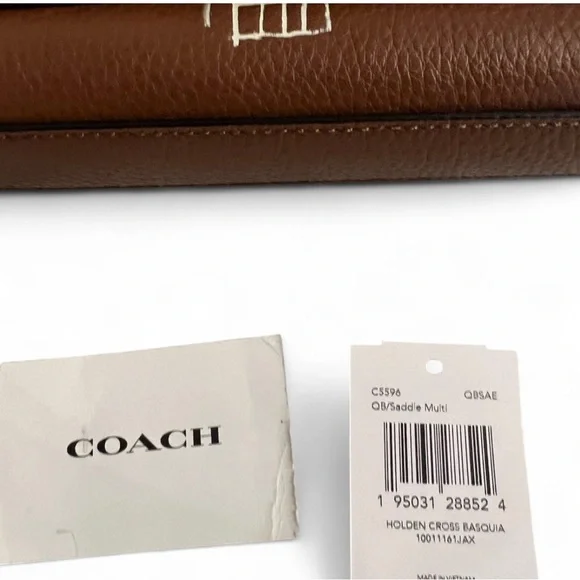 Coach X Jean Michel Basquiat Holden Brown Leather Crossbody Bag - Picture 4 of 9